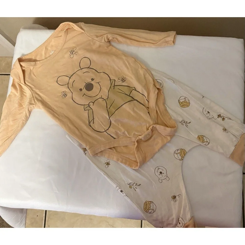 Disney Baby Clothing Bundle 6 Pieces, (1) Set 3/6 mths Pjs & 4 Pieces 6-9 Mths
